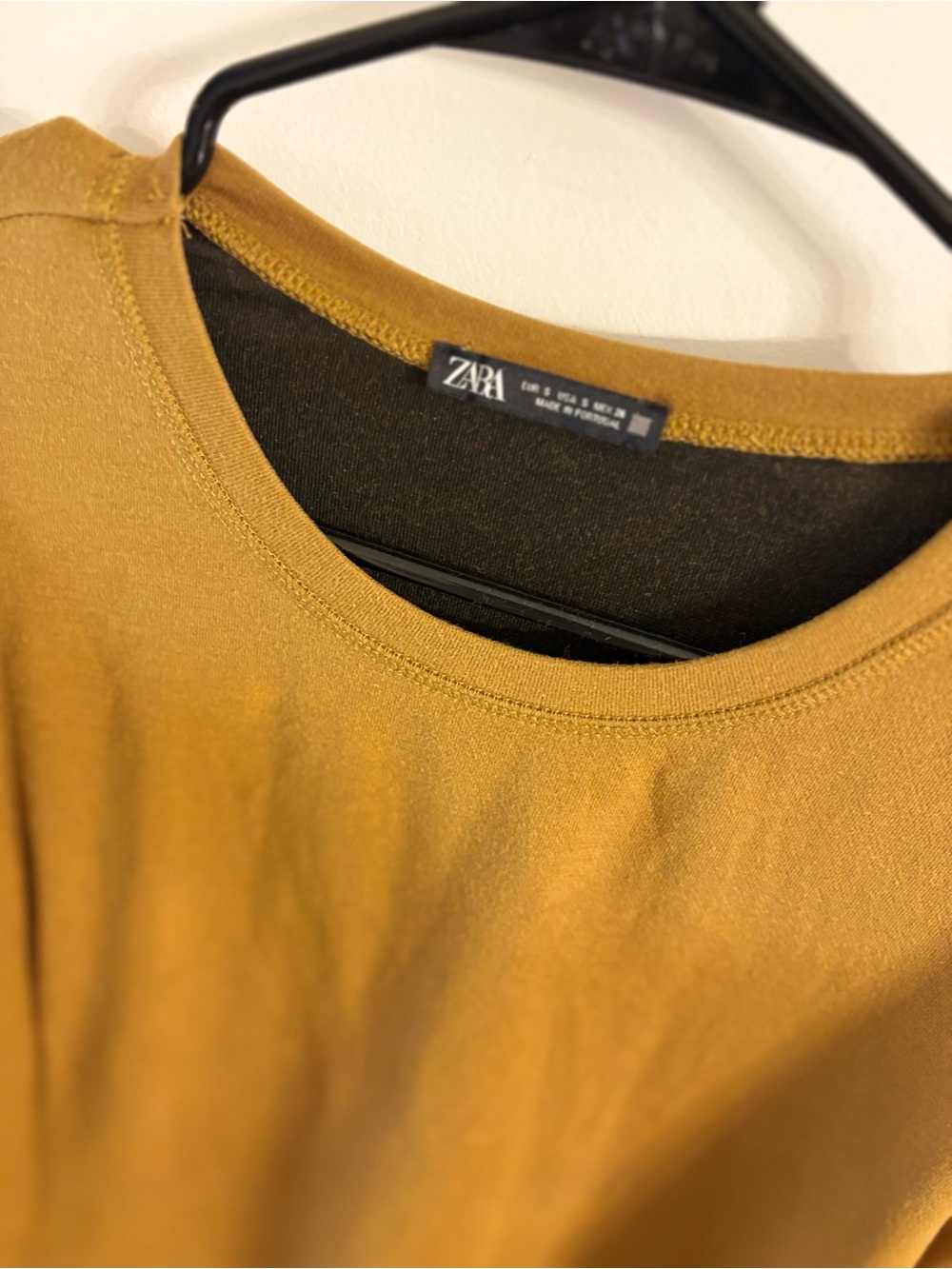 ZARA Mustard Round Neck Top
